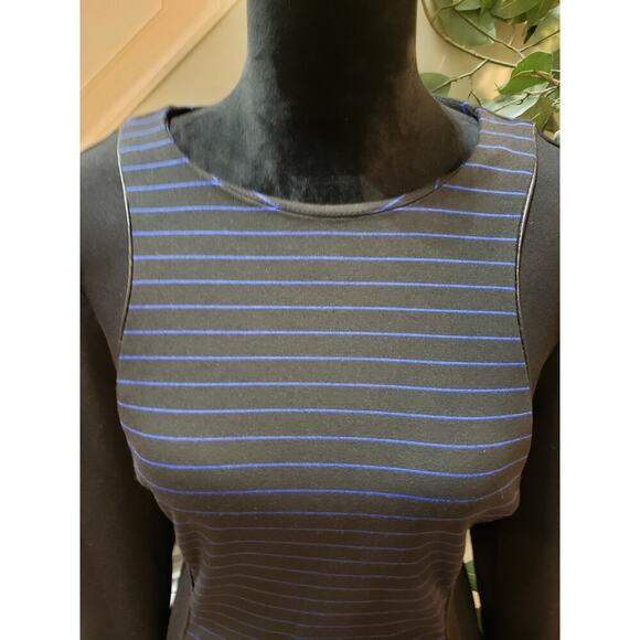 Spense Sheath Dress Women's Size 10 Blue Striped Rayon Stretch Long Sleeve - Picture 12 of 12